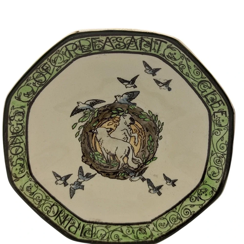 Antique Royal Doulton Saucerers Piping Songs Of Pleasant Glee Set‎ of Two SEE